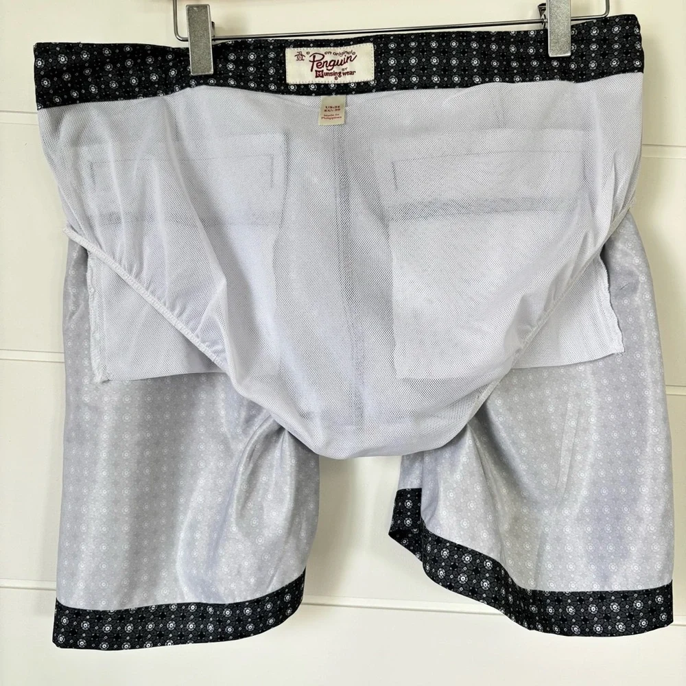 Original Penguin Lightweight Black and White Swim Shorts Size 34